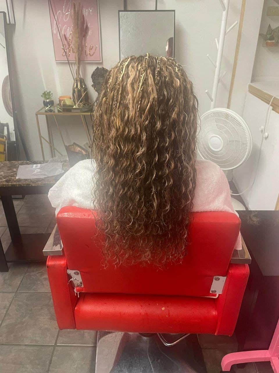 Boho Box Braids hairstyle in Tucson - Female Braids by Milly's FAB