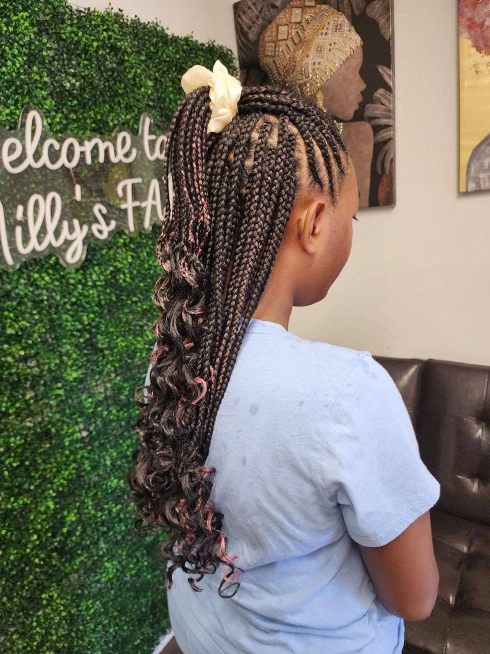 Professional little girls braids for natural hair in Tucson AZ