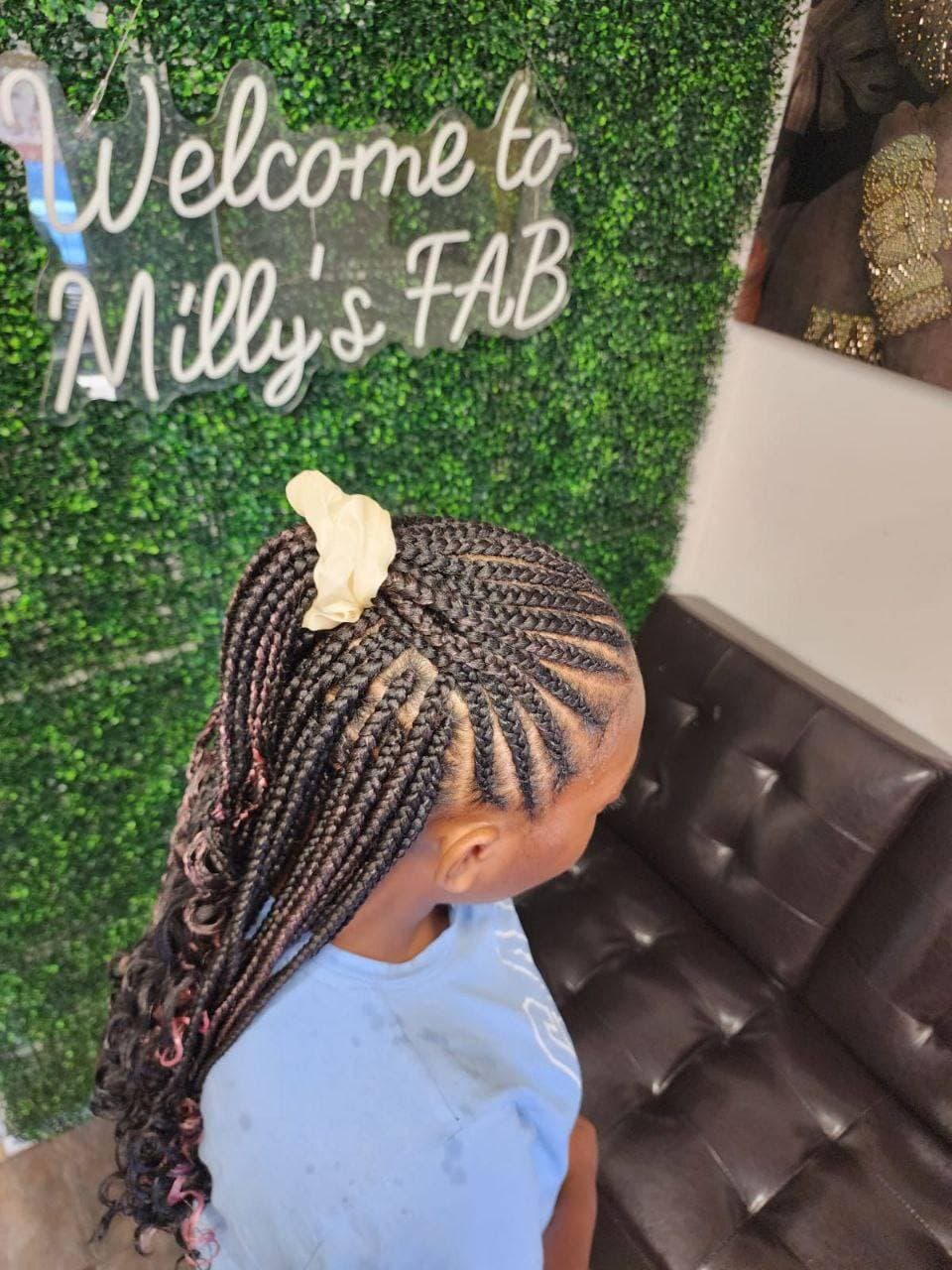 Little Girls Braids protective style - Tucson hair braiding by Milly's FAB