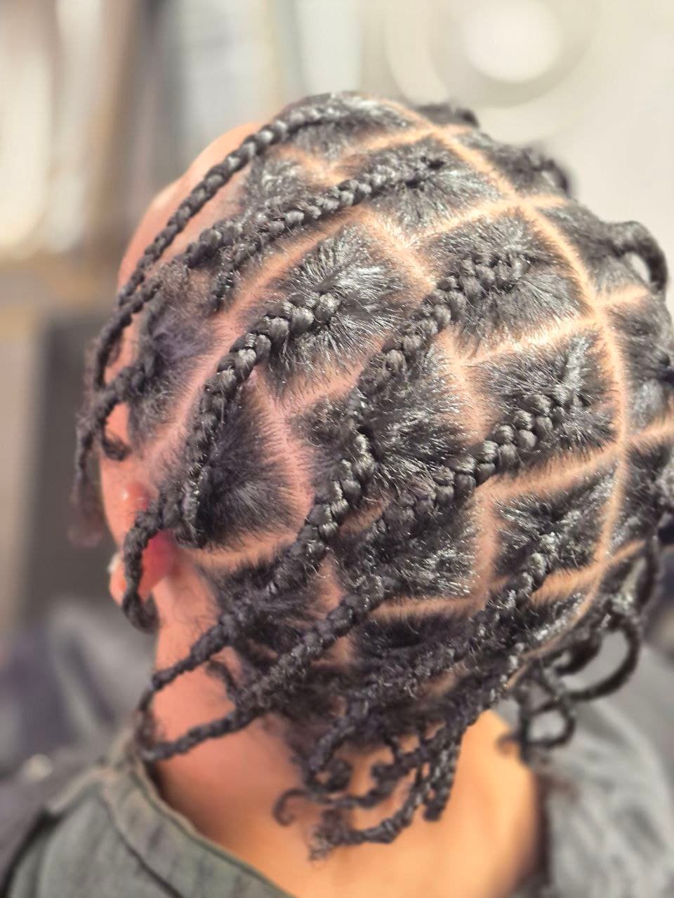 Male Box Braids hairstyle in Tucson - Men's Braids by Milly's FAB