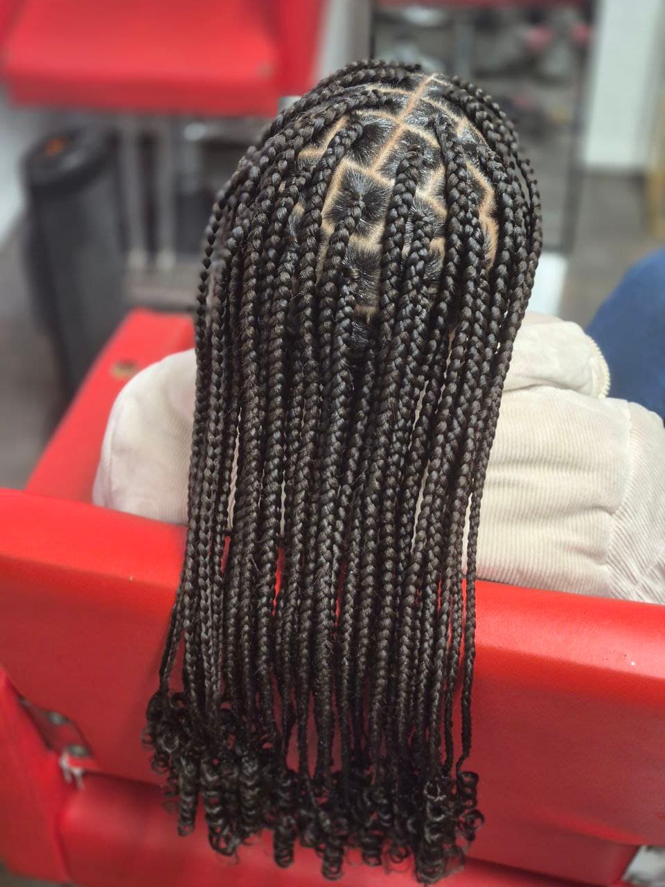 Medium Box Braids hairstyle in Tucson - Female Braids by Milly's FAB