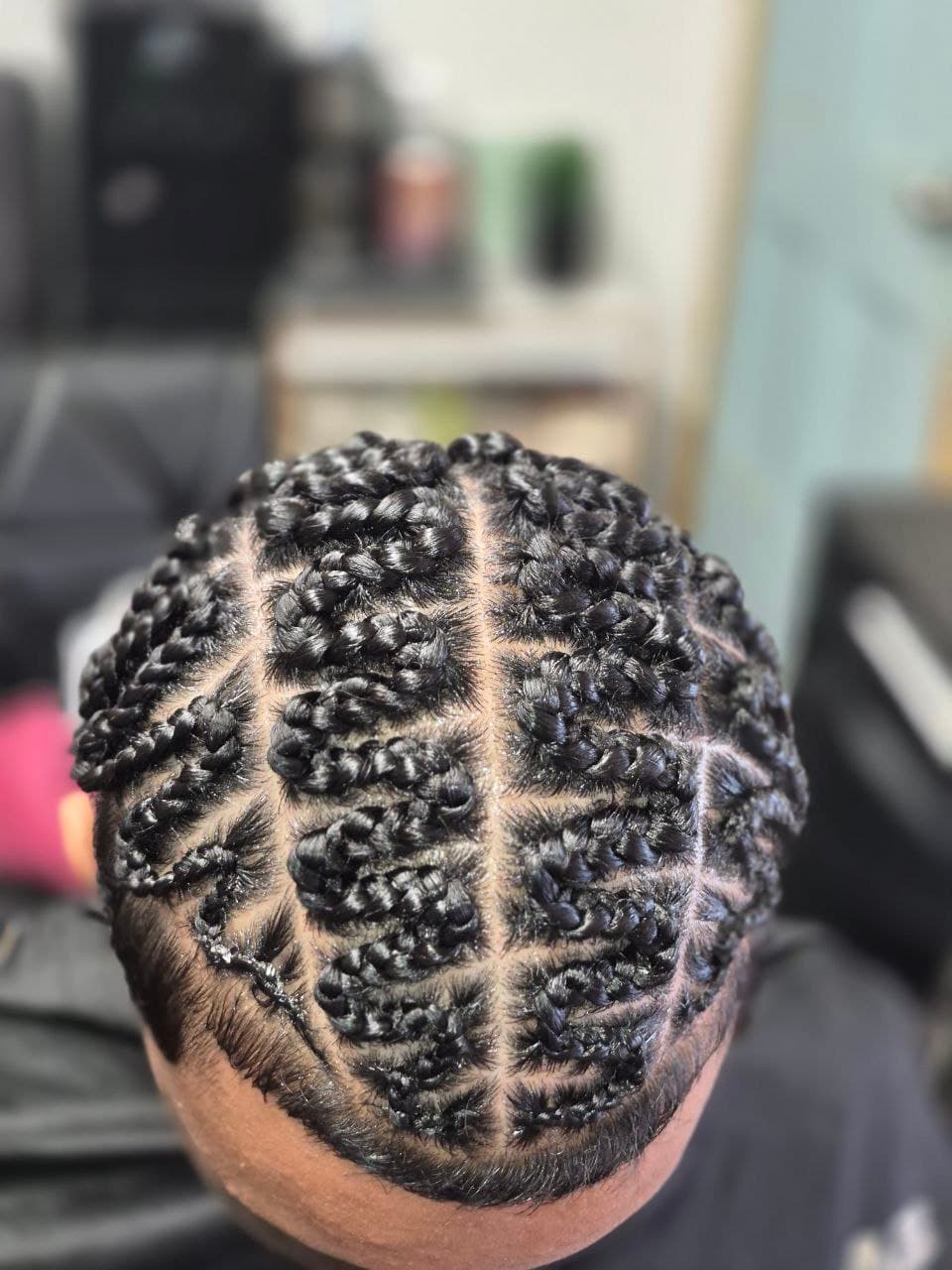 Male Regular Cornrows - Style 1