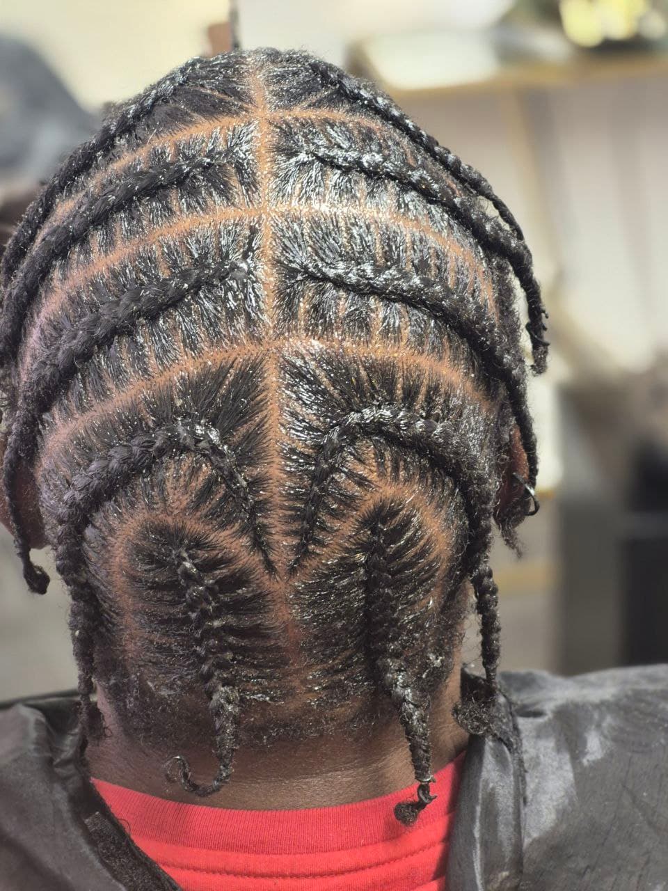 Pop Smoke Stitch Braids hairstyle in Tucson - Men's Braids by Milly's FAB