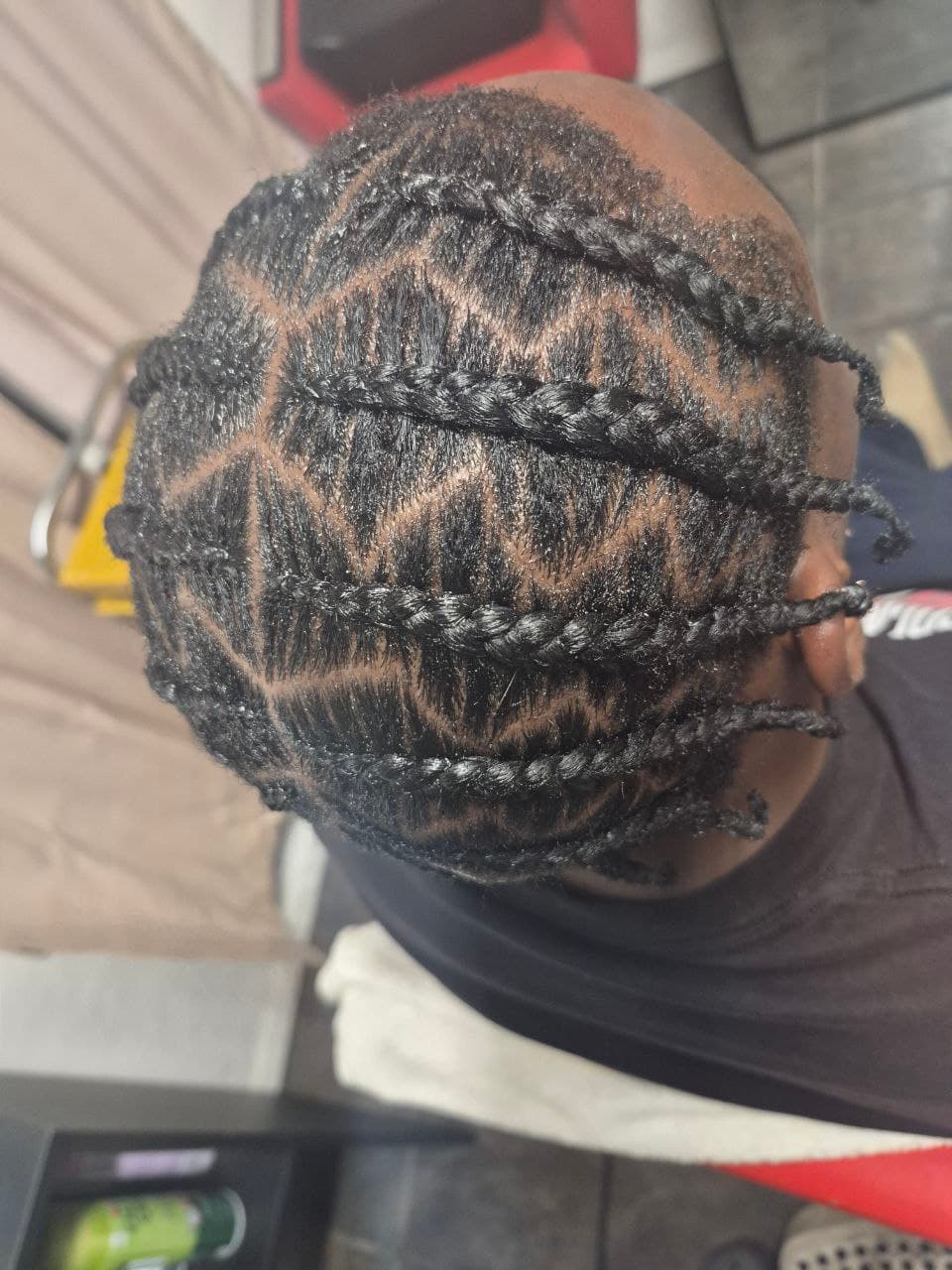 Pop Smoke Stitch Braids hairstyle in Tucson - Men's Braids by Milly's FAB
