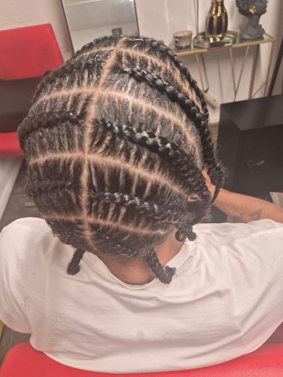 Pop Smoke Stitch Braids hairstyle in Tucson - Men's Braids by Milly's FAB