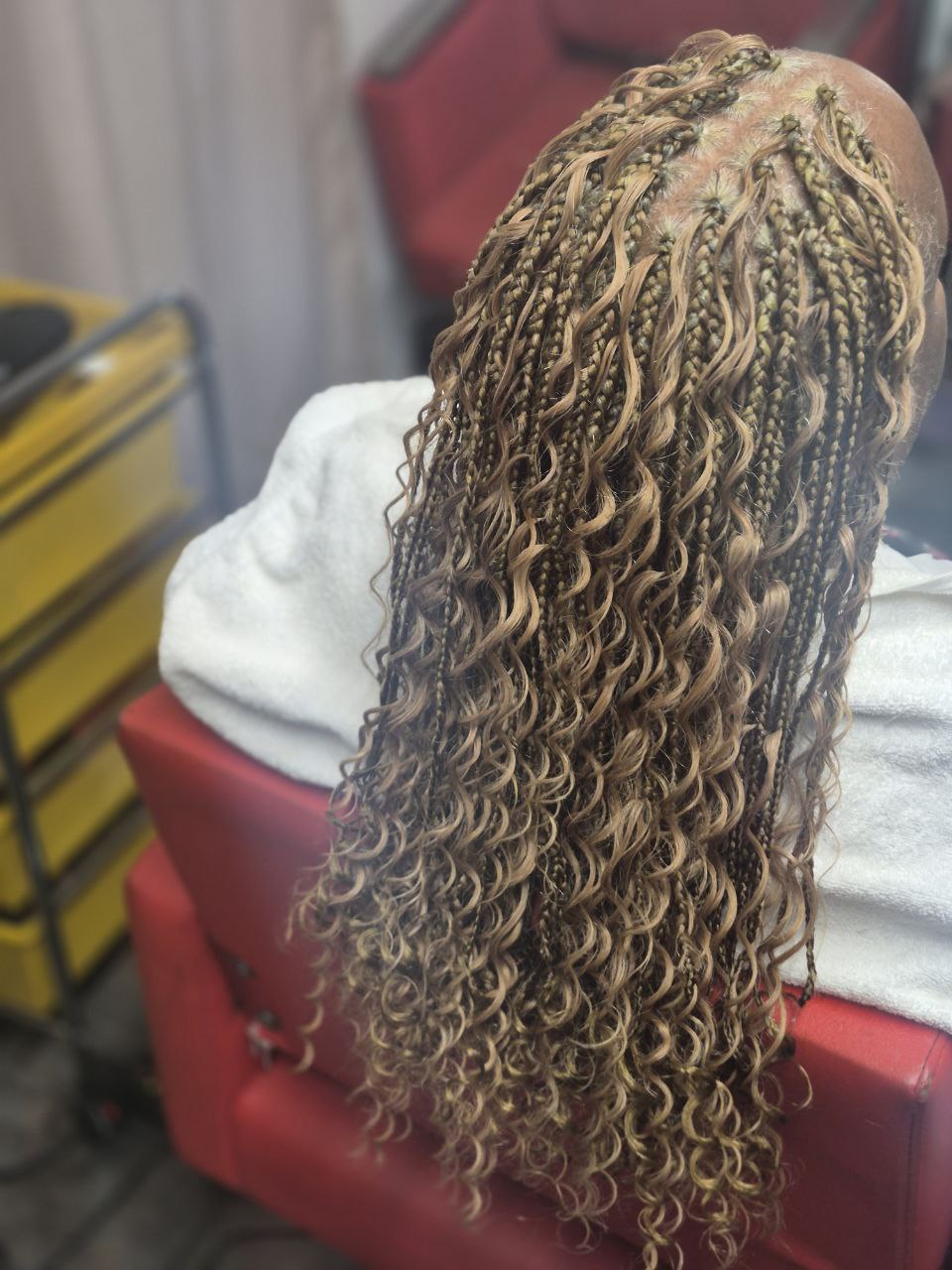 Boho Box Braids protective style - Tucson hair braiding by Milly's FAB