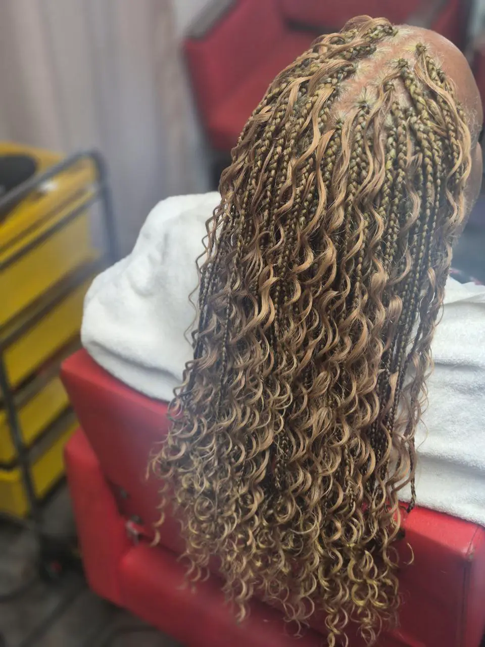 Boho Box Braids protective style - Tucson hair braiding by Milly's FAB