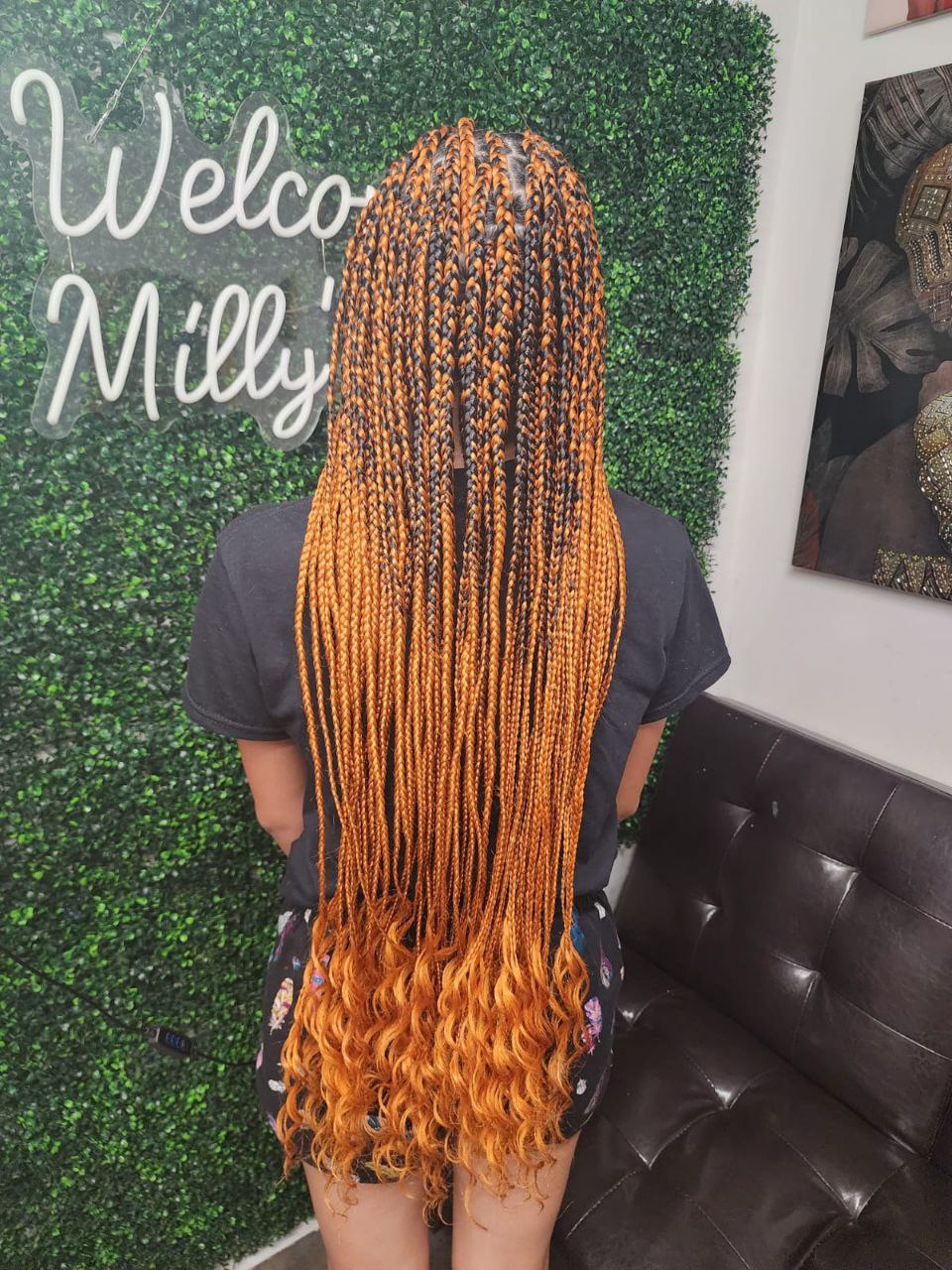 Medium Box Braids on natural hair - Milly's FAB Tucson salon