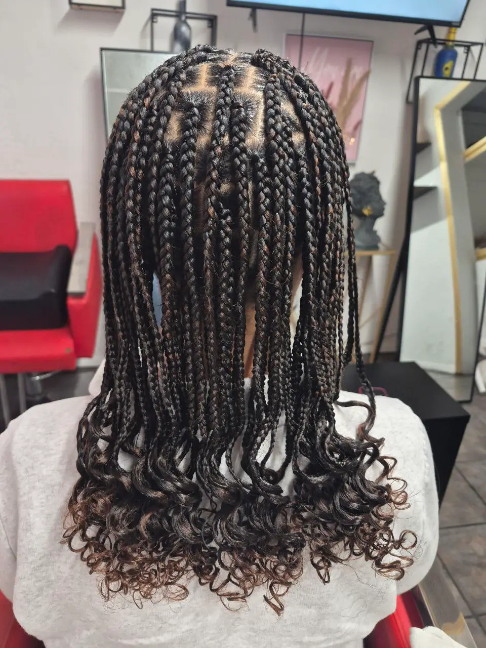 Medium Box Braids (Curly Ends) - Style 12