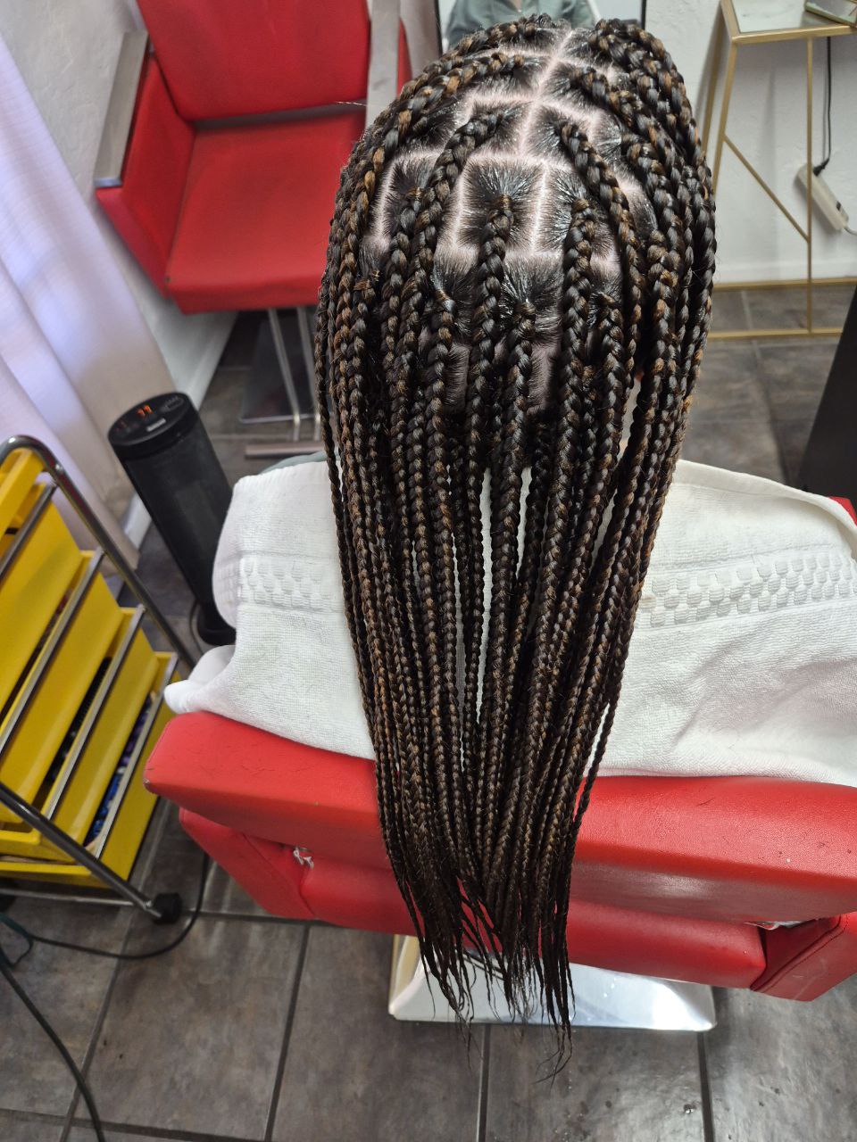 Beautiful medium box braids hairstyle - East Tucson salon