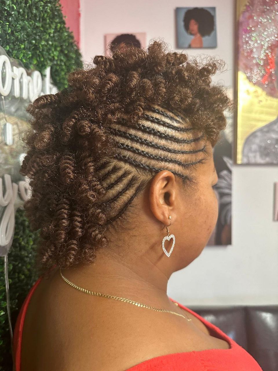 Female Cornrows protective style - Tucson hair braiding by Milly's FAB