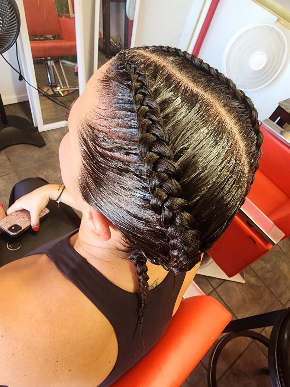 French Braids protective style - Tucson hair braiding by Milly's FAB